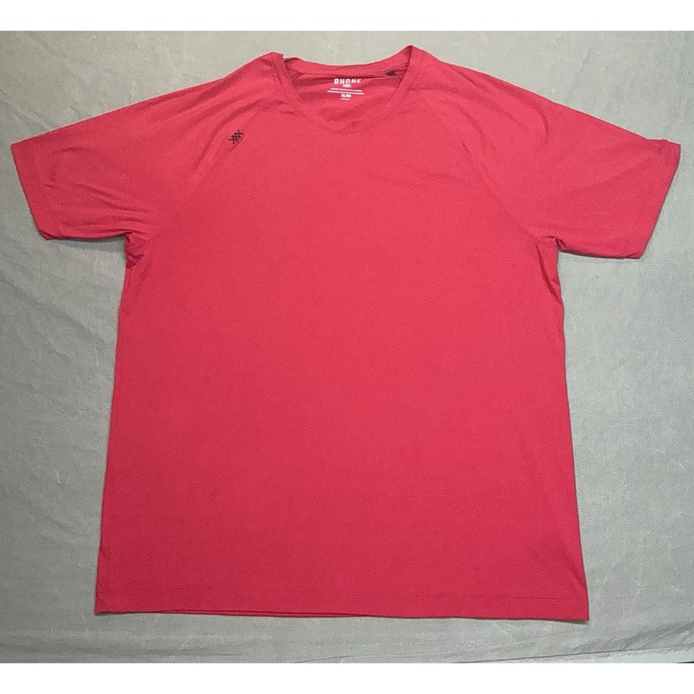 Rhone Shirt Mens XL Red Short Sleeve Performance Workout Gym Running Activewear